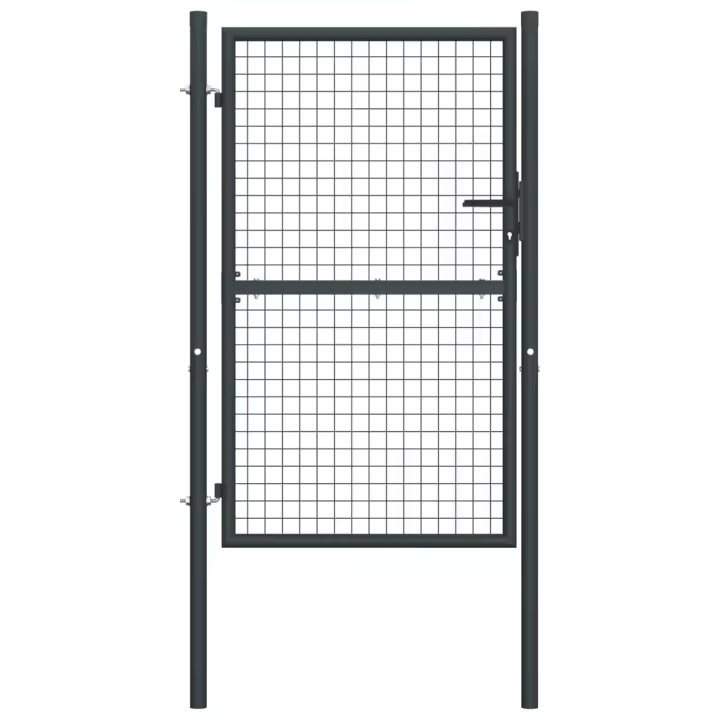 vidaXL Puerta de malla de jardín de acero galvanizado gris 100x250 cm - 1