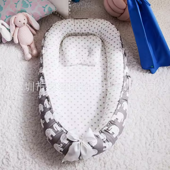Almohada para bebé con diseño de panal, transpirable, plegable, lavable, portátil, para cama de bebé, relajante, biónica, colchón de viaje - 1