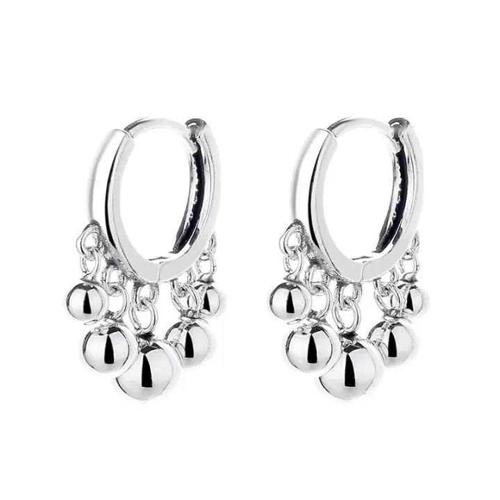 Pendientes de Plata de Ley S925 de estilo Korean, Creativos, Pequeños y frescos, with Borla, pendientes Pequeños de estilo fresco personalizados - 1