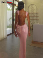 Vestido De Vacaciones Nibber Con Cuello Cuadrado Y Espalda Descubierta Para Mujer Sin Mangas Decorado Con Lazo Vestido Sexy De Fiesta En La Playa Vestido De Cuerpo Entero De Polyester Y Spandex - details 38