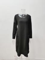 Vestido Largo Casual De Mujer Para Otoño Con Bolsillos Y Cuello En V Estilo Europeo Y Americano Algodón Y Lino Suelto - details 5