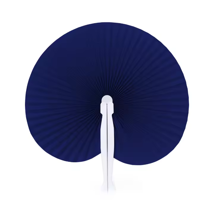AKARURE - 60 Abanicos Pai Pai Plegable de Papel en color Azul Marino, abanicos para Bodas, Comuniones y Bautizos - 1