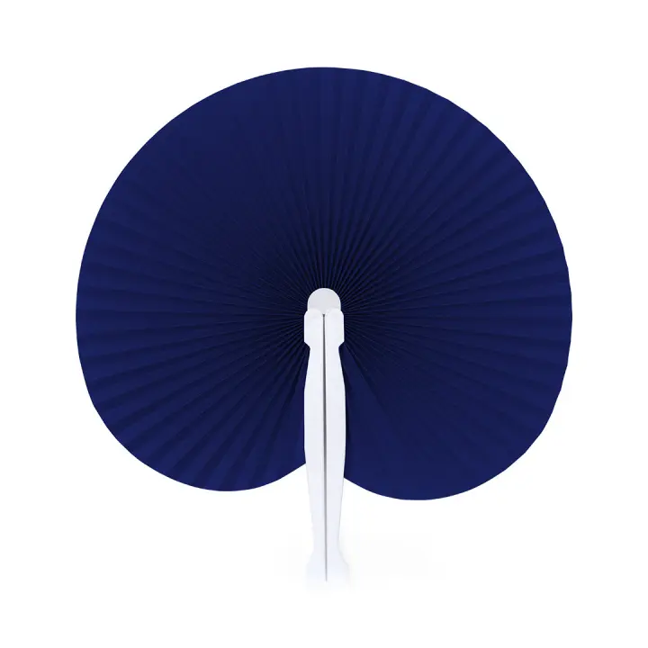 AKARURE - 60 Abanicos Pai Pai Plegable de Papel en color Azul Marino, abanicos para Bodas, Comuniones y Bautizos - 1