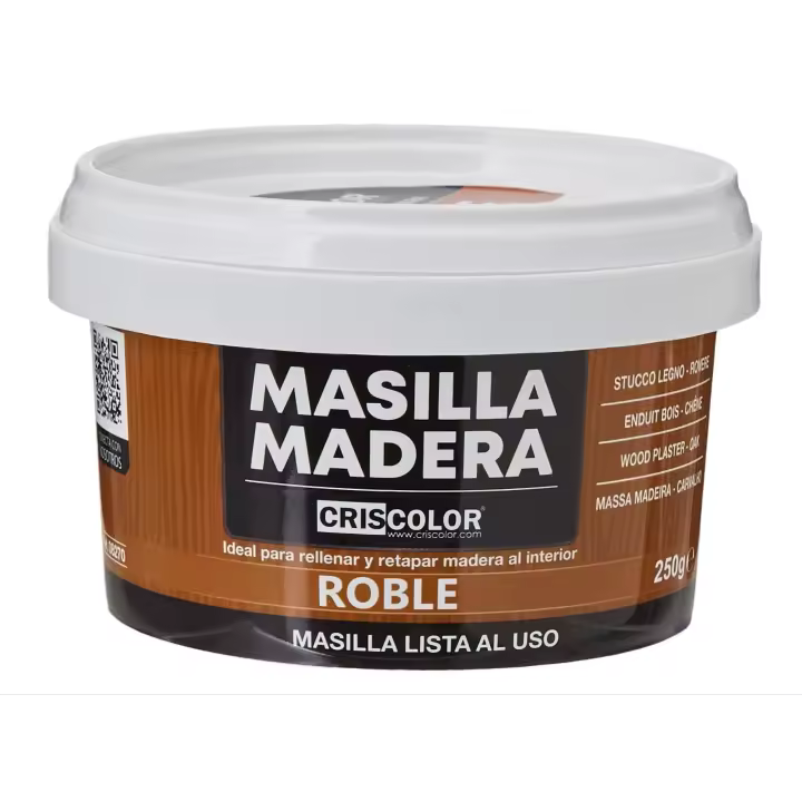 CRISCOLOR- Masilla Madera Roble, sellador de pared especialmente para Madera, envase de 250g o 500g, tapar grietas, listo para usar. - 1