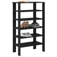 vidaXL Mueble zapatero madera contrachapada 61x32x105 cm en color Negro/Gris hormigón/Roble artisan y más | almacenamiento funcional diseño moderno para baño dormitorio sala - details 0