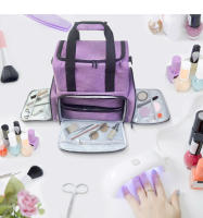 Organizador De Esmaltes De Uñas Con Bolso Doble Capa Almacenamiento De Accesorios De Manicura Capacidad Para 80 Botellas Con 2 Bolsas Desmontables - details 12