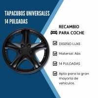 Banner - Tapacubos universales 14 pulgadas diseño Luxe ABS Resistente (4 uds) negro