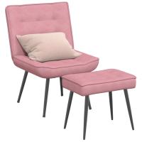 vidaXL Sillón de relax con reposapiés terciopelo en color Gris claro/Rojo vino tinto/Amarillo y más - details 8