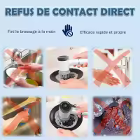 Cepillo de limpieza eléctrico, cepillo eléctrico LED, limpieza recargable inalámbrica con 5 cabezales de cepillo intercambiables para baño, pisos, azulejos - details 4