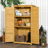 Outsunny Cobertizo de Madera 0,31 m² 87x46,5x160 cm Armario Exterior de Madera con 2 Puertas y 2 Estantes Interior - details 1