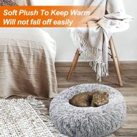 Cama Perro CóModo Y CáLida, Felpa Camas para Gatos Invierno, Cojin Redonda Perro Antideslizante, Cojines Suave Lavable, para Gato Y Perros Medianos PequeñOs, (Diameter:50cm, Gris) - details 1