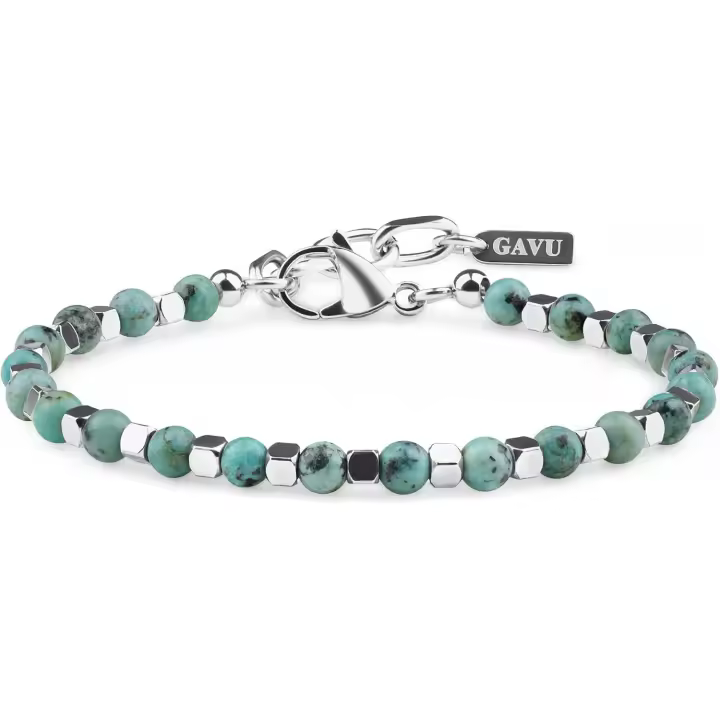 GAVU Pulsera para Hombre con Cuentas de Piedra Natural y Pepitas Cuadradas de Acero InoxidableNecklaces and PendantsAccessories & Gifts - 1