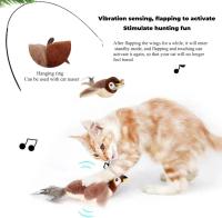Juguete Interactivo Para Gatos Y Perros Con Algodón PP Y Tela Squeaky Recargable Por USB Bird Patrón Activado Por Toque Incluye Catnip - details 3