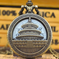 Reloj De Bolsillo De Cuarzo Vintage Bronce Con Diseño De Caracol Joyería Colgante De Tiananmen Park Regalo De Souvenir De Viaje Para Hombres Y Mujeres - details 0