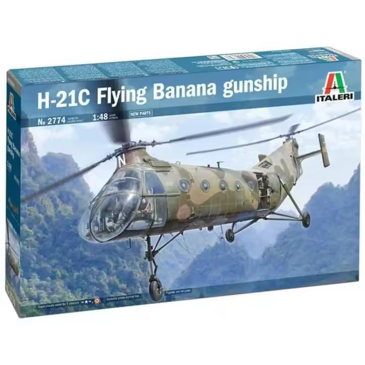 Italeri 2774 - Maqueta helicóptero H-21C Flying Banana Gunship. Escala 1/48 - 1