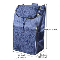 Bolsa De Almacenamiento De 72L Para Carro De Compras Con Bolsillos Laterales Y Cremallera Oxford Impermeable Para Cocina - details 5
