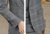 Traje De Negocios Para Hombre Slim Fit Conjunto Tres Piezas Con Chaleco Y Pantalones Elegante Vestimenta Profesional Para Bodas - details 11