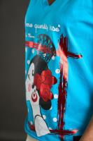 Camiseta Lola de Anabel Lee. Camiseta con el emblema "Si me queréis, irse" de la mítica Lola Flores. Con un color azul súper vivo, ideal para verano - details 5