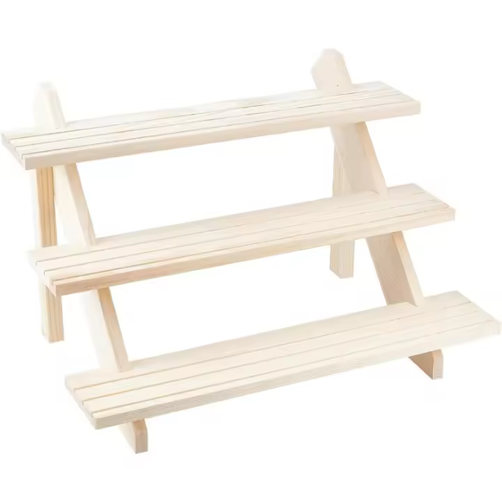Exhibidor De Joyas De Madera Desmontable De 3 Niveles Para Pendientes Y Anillos Stand De Carteles De Joyería Para Tienda - 1