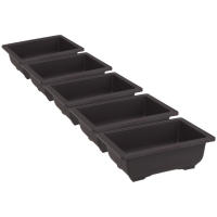 Juego De 5 Macetas Rectangulares Para Suculentas Y Bonsái Contenedor De Flores Plástico Blanco Y Azul Para El Hogar - details 4