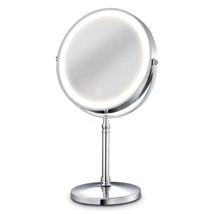 8 Inch Gold Makeup Mirror With Light USB Charging 10X Magnifying Vanity Mirror Backlit Adjustable Light Standing Cosmetic Mirror - 1