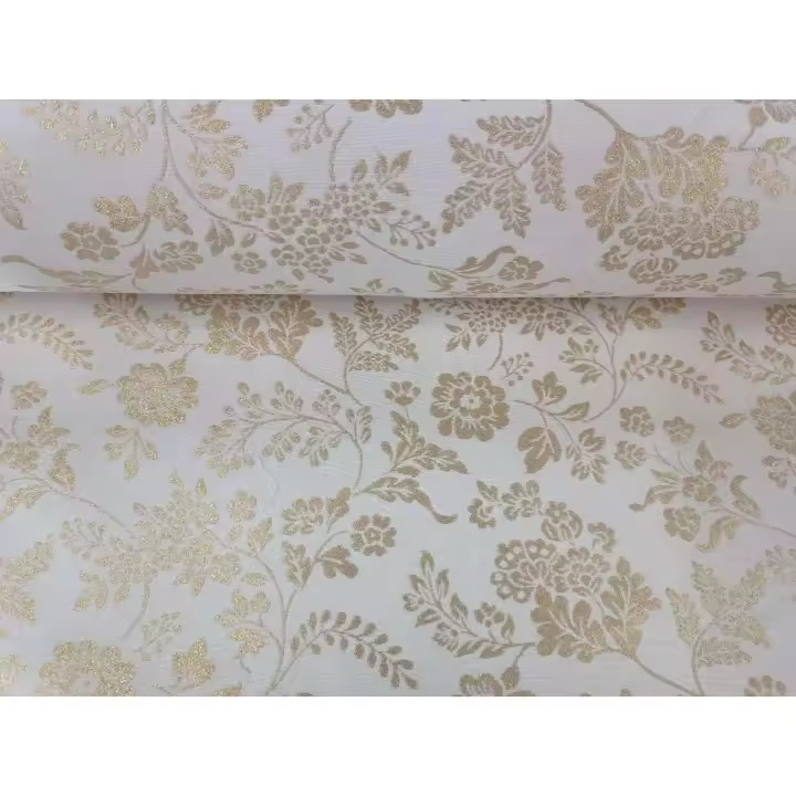 No Application Tela Estampada Navidad Dorada - 280cm | Ideal para Manteles y Cojines - 1