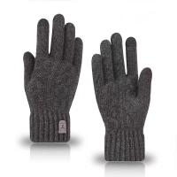 Guantes Táctiles Para Hombres 2023 Guantes De Lana Tejida Con Forro De Poliéster Aislante Para Invierno Guantes De Toque Para Adultos - details 3
