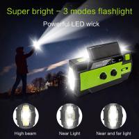 Radio Portátil Recargable Con Crank Solar AM/FM Para Supervivencia Con Batería Recargable Radio USB Linterna Y Lámpara De Lectura - details 4