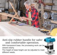 Recortadora eléctrica para carpintería, máquina de recorte sin escobillas, enrutador de madera, fresadora, grabado, ranuradora para batería Makita de 18V, 18000rpm Recortadora eléctrica para carpintería - details 7