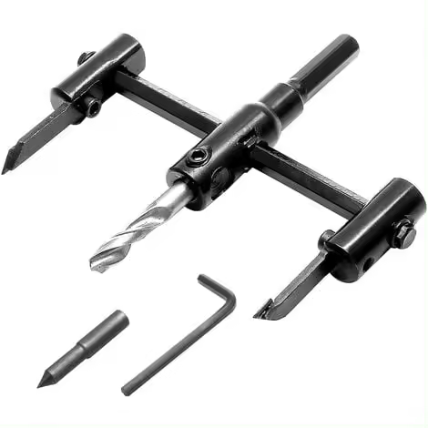 Sierra de corona ajustable, sierra de corona ajustable, broca para madera de 30 a 120 mm para perforar agujeros en madera, plástico y yeso - 1