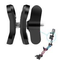 PULUZ Soporte De Cámara Para Natación Con Abrazadera De Bola Y Agujero Cerrado Aluminio CNC Accesorio Para Fotografía Subacuática Compatible Con Varias Marcas De Cámara De Acción - details 6