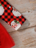 Vestido De Navidad Para Bebé Niñas Con Estampado De San Nicolás Y Manga Larga Estilo Activo Para Otoño Composición 96% Poliéster 4% Elástico - details 9