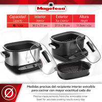 MAGEFESA GUISOTHERM BLACK Olla Eléctrica de Cocción Lenta Multifunción 1250W y 6L, Múltiples Funciones, Recipiente Extraíble - details 1