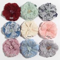 10PCS Flores De Encaje Artificial De Tela Para Accesorios De Cabello 5.5CM 2.1'' Decoración De Casa Para Bodas Y Fiestas Arreglo De Bouquet - details 0
