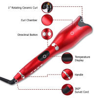Rizador De Pelo Automático Multifunción Cerámica Rosa Herramientas Profesionales Para Estilizar Cabello Seco Con Control De Temperatura - details 2