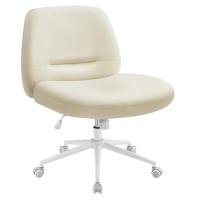 Silla de Oficina Contemporánea, Base de Estrella con Ruedas, Asiento Ancho y Cómodo, Altura Ajustable, Tela de Lino de Algodón, Silla Giratoria - details 0