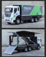 Juguete Educativo Para Niños Camión De Contenedores De Aleación De Zinc Con Puertas Abiertas Y Luz Sonido Vehículo De Transporte Maqueta De Coche a Escala 1:32 Verde Azul - details 16