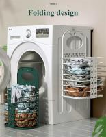 Cesta De Ropa Sucia Plegable Organizador De Lavandería Multifuncional Para Baño Soporte De Pared Material Plástico - details 2