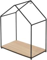 Set de 3 estanterías forma casa, madera + metal, beige-noir, 23 x 27 x 13 cm.The Home Deco Factory - details 0
