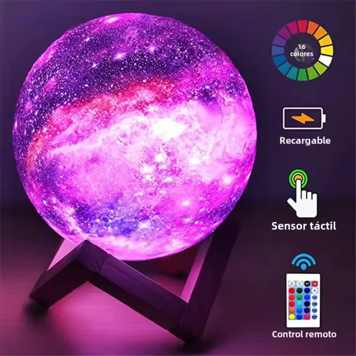 Lámpara De Noche LED 3D Recargable Luces De Luna Creativas Con Interruptor Táctil Para Decoración De Dormitorio Regalos Para Cumpleaños Venta Caliente - 1