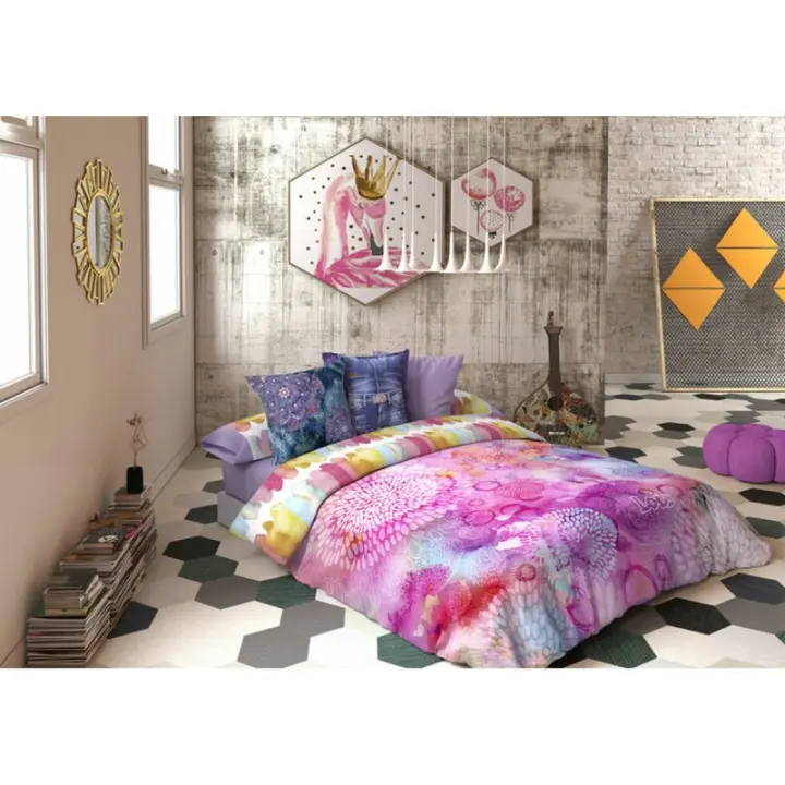 Lois - Juego de funda nórdica Lois FESTIVAL P. Malva Cama de 90 150 x 230 cm 3 Piezas - 1
