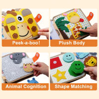 Libro Ocupado Montessori Para Niños Con Animales De Color Y Forma Educación Temprana Juguetes De Motricidad Fina Libro Quieto De Giraffa - details 2