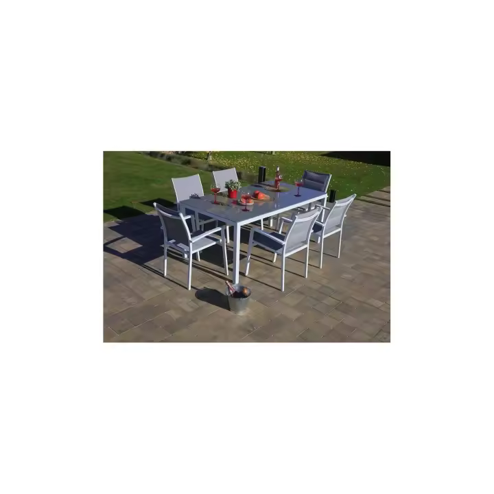 MESA JARDIN MOD. MANAOS ALUMINIO BLANCO 180xX100 cm  - DE SUINPLAS DECORACIONES - 1