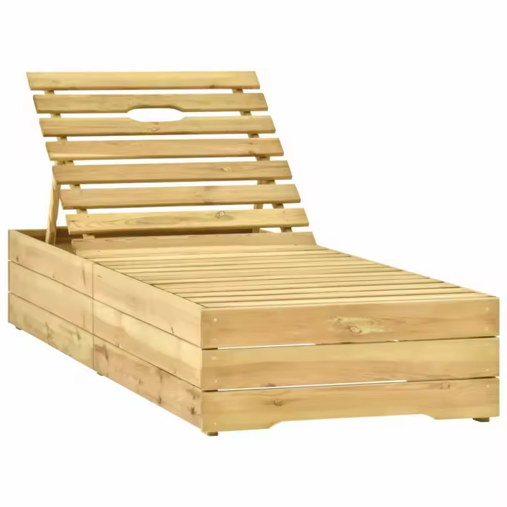 Gerimport Tumbona Madera Pino Impregnada Verde 198x68x(28-75)cm - Cómoda y Duradera - 1