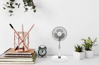 Ventilador inalámbrico portátil Jocca de diseño telescópico, plegable y ajustable para sobremesa o de pie con 3 niveles de velocidad y modo naturaleza y 24 horas de autonomía, recargable por USB. Ideal para viajar. - details 0