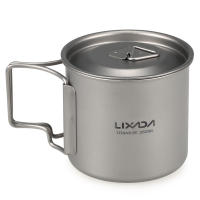 Lixada Juego De Cocina Ultraligero De Titanio 300ml/350ml/420ml/550ml/650ml/750ml Con Cuchara Plegable Para Camping Incluye Vaso Y Comedor - details 6