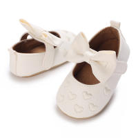 Zapatos De Princesa Para Bebé Niña En Lace Blanca Mocasines Con Lazo Y Borde Antideslizante De Goma Primera Calzado Para Caminar - details 38