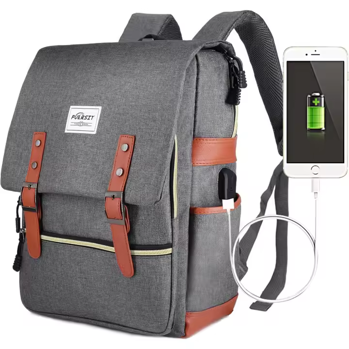 Mochipa para computadora portátil para Mujeres, mopila para computadora de trabajo de 15,6 pulgadas para helbres, resistant to Agua, Bolsa para computadora para la Escuela, Negocios, oficin with Puerto de carga USB - 1