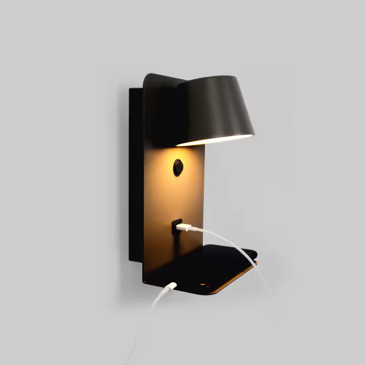 Barcelona LED Aplique de pared para lectura con puerto USB "BASKOP" - 6W - Diseño vertical - 1