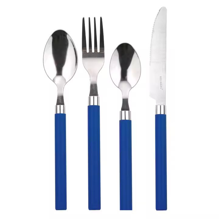 Cubertería Renberg 24 Piezas Acero Inoxidable Mango Azul Marino - 1